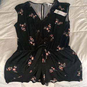 BCBG black and floral romper